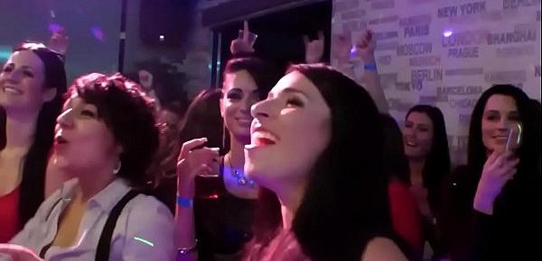 Dirty Teen Sluts Devour Strippers Cocks At Party Night